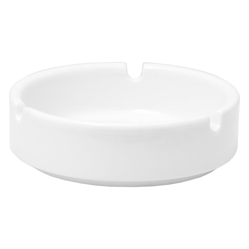 REGENT ASHTRAY ROUND WHITE CERAMIC STACKABLE, (90MM DIAX30MM)