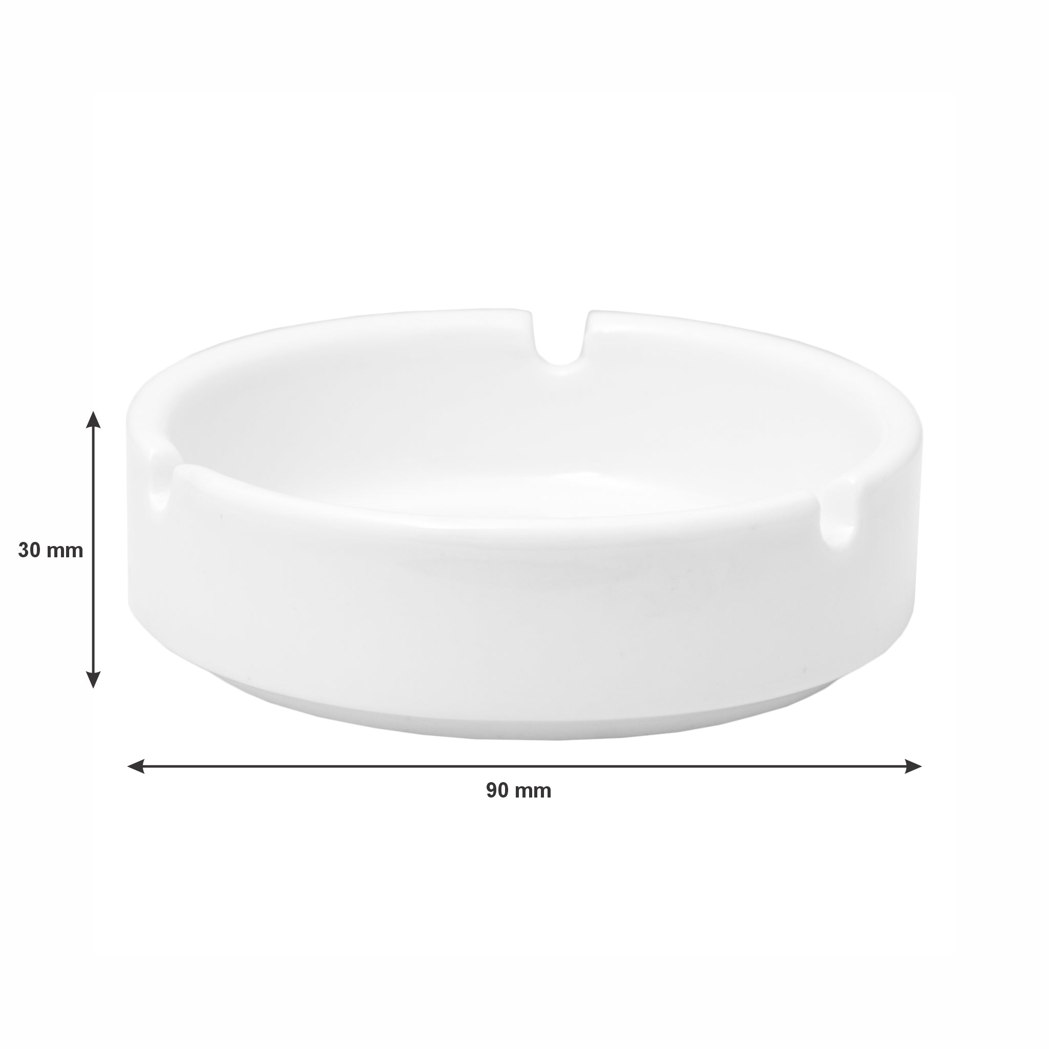 REGENT ASHTRAY ROUND WHITE CERAMIC STACKABLE, 90MM DIA