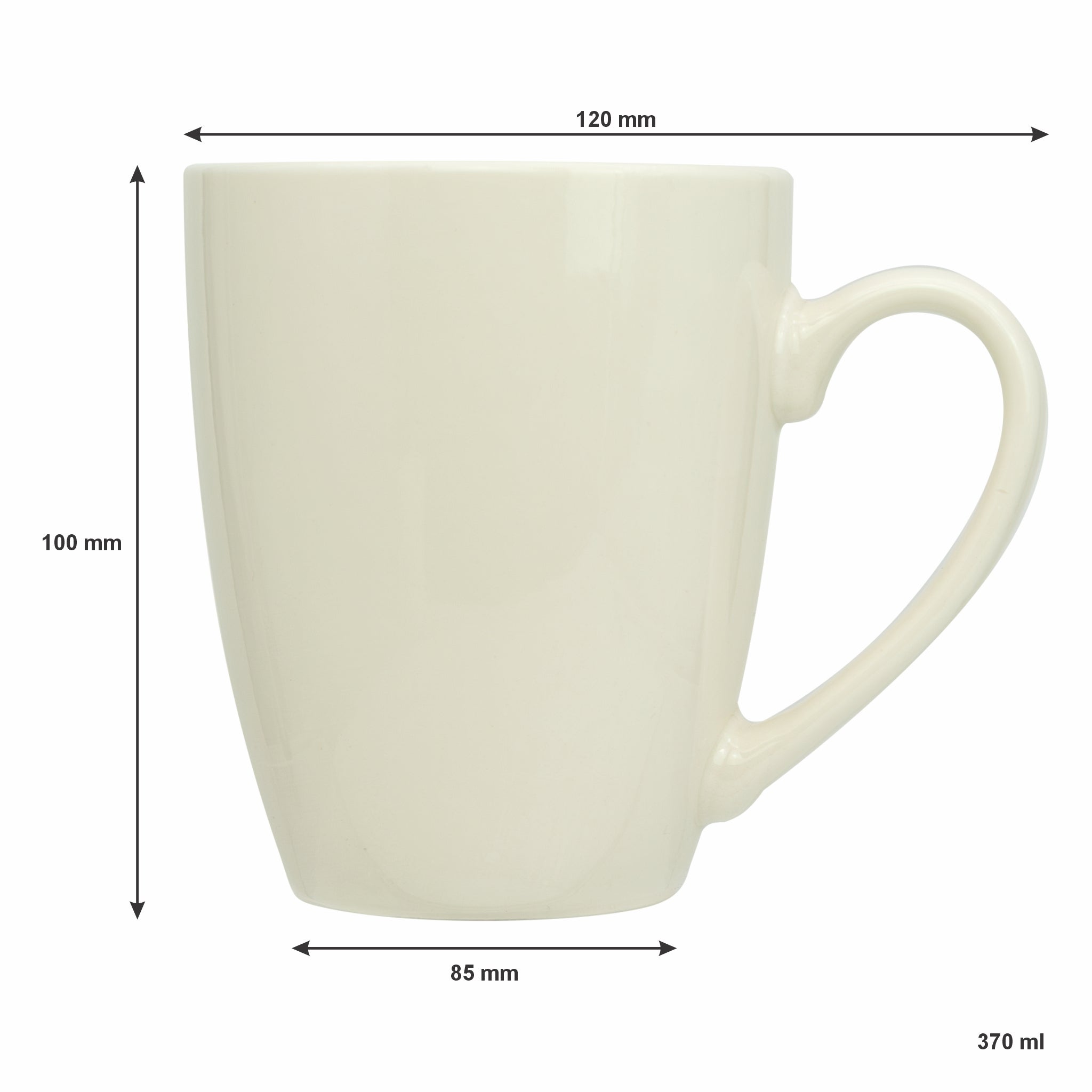REGENT BULLET SHAPE NBC OFF WHITE COFFEE MUG, 370ML