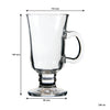 REGENT GLASS FOOTED MUGS WITH HANDLES 4PK, 240ML