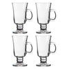 REGENT GLASS FOOTED MUGS WITH HANDLES 4PK, 240ML