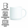 LUMINARC WHITE OPAL GLASS STACKING COFFEE MUGS 4PK, 340ML