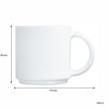 LUMINARC WHITE OPAL GLASS STACKING COFFEE MUGS 4PK, 340ML