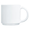 LUMINARC WHITE OPAL GLASS STACKING COFFEE MUGS 4PK, 340ML