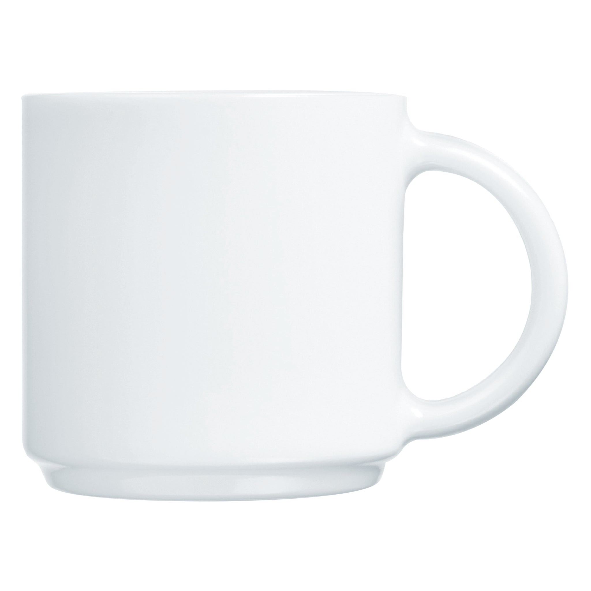 LUMINARC WHITE OPAL GLASS STACKING COFFEE MUGS 4PK, 340ML