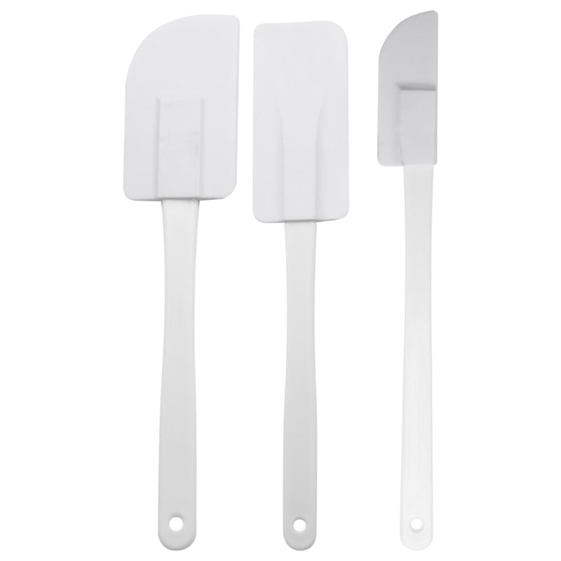 REGENT BAKEWARE RUBBER SPATULA WHITE 3 PIECE SET, (255X8X25/45/50MM