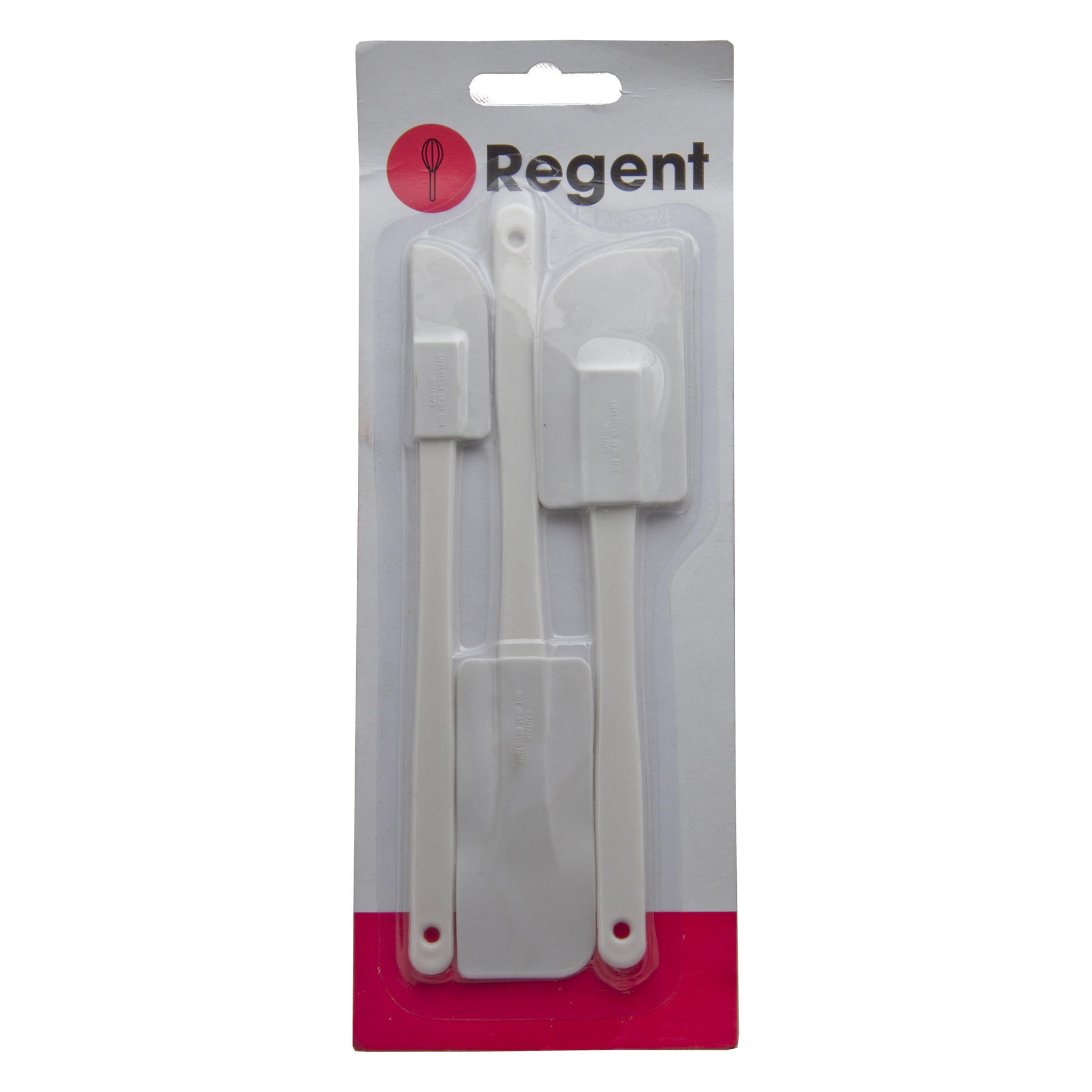 REGENT BAKEWARE RUBBER SPATULA WHITE 3PCS SET, 255/240MM