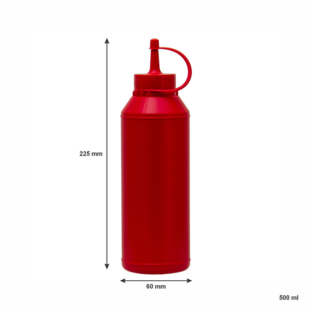 REGENT ROUND PLASTIC SAUCE BOTTLE RED 6PK, 500ML