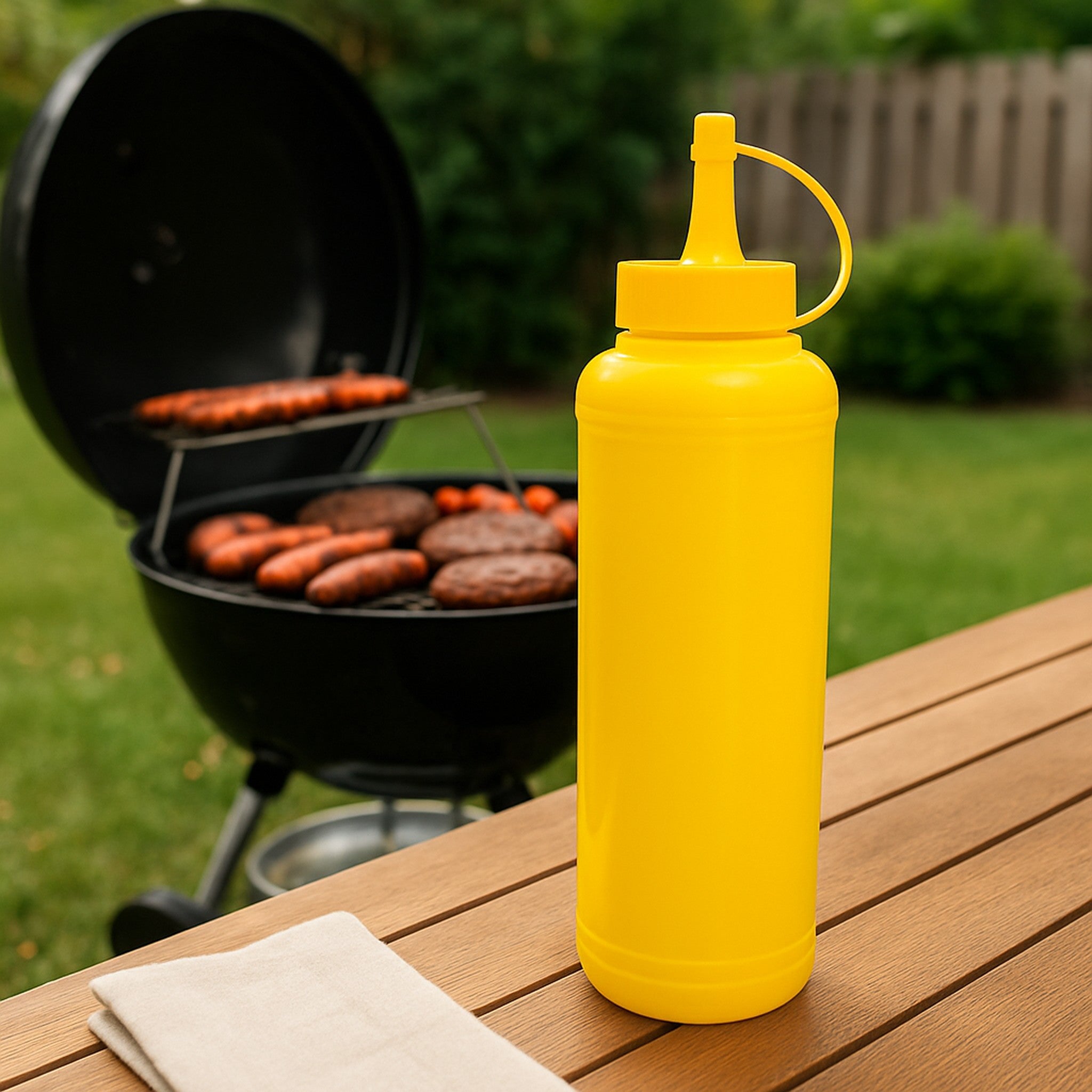 REGENT ROUND PLASTIC SAUCE BOTTLE YELLOW 6PK, 500ML