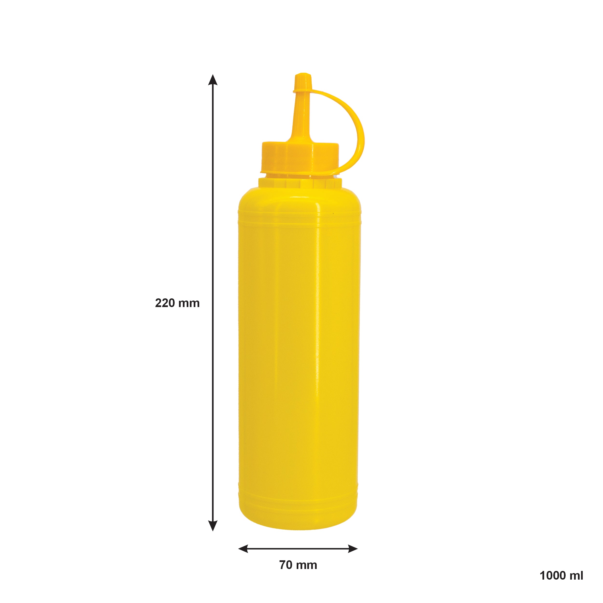 REGENT ROUND PLASTIC SAUCE BOTTLE YELLOW 6PK, 500ML