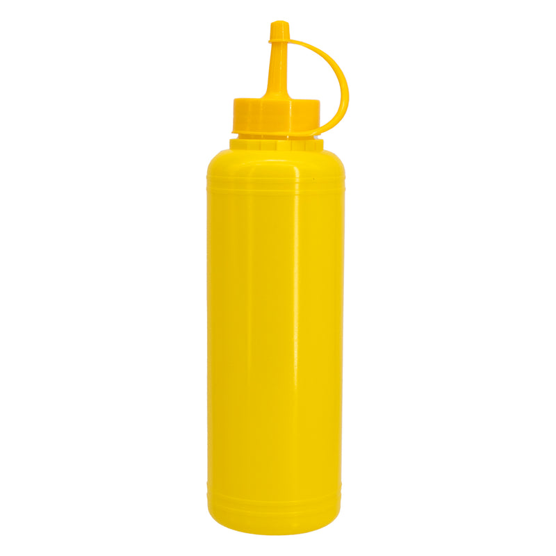 REGENT ROUND PLASTIC SAUCE BOTTLE YELLOW 6 PACK, (500ML)