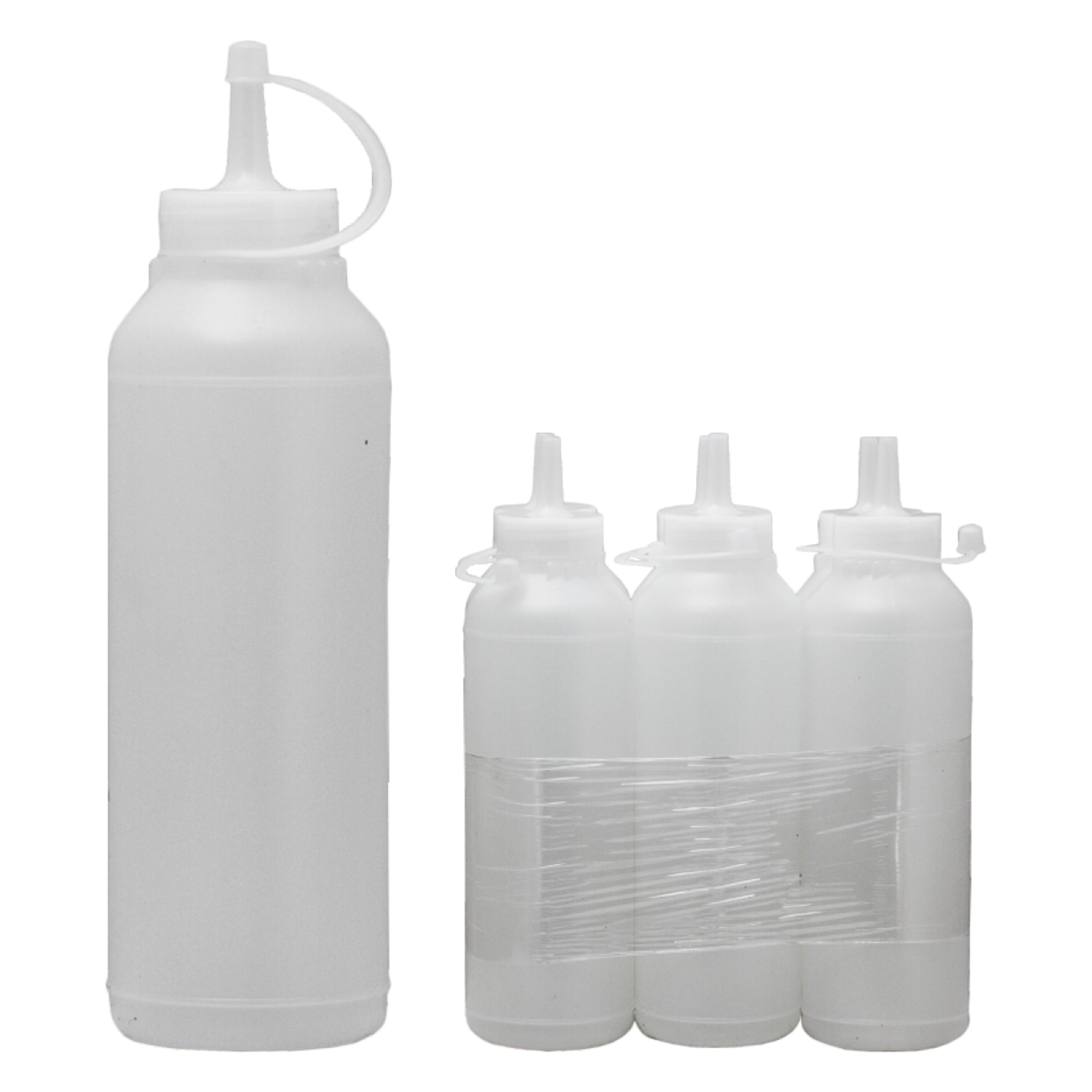REGENT ROUND PLASTIC SAUCE BOTTLE WHITE 6PK, 500ML