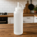REGENT ROUND PLASTIC SAUCE BOTTLE WHITE 6PK, 500ML