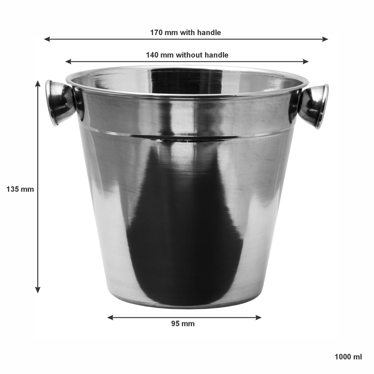 BAR BUTLER ICE BUCKET WITH KNOB HANDLES ST STEEL, 1L