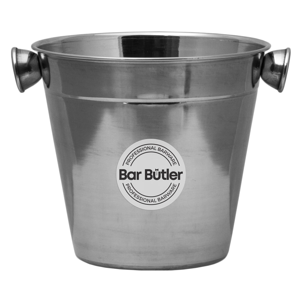 BAR BUTLER ICE BUCKET WITH KNOB HANDLES ST STEEL, 1LT