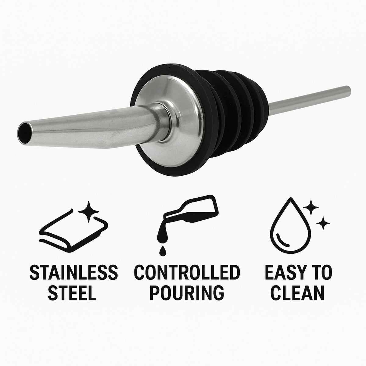 BAR BUTLER FREE FLOW POURERS ST STEEL 6PK