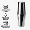 BAR BUTLER BOSTON COCKTAIL SHAKER STAINLESS STEEL, 600ML l 800ML