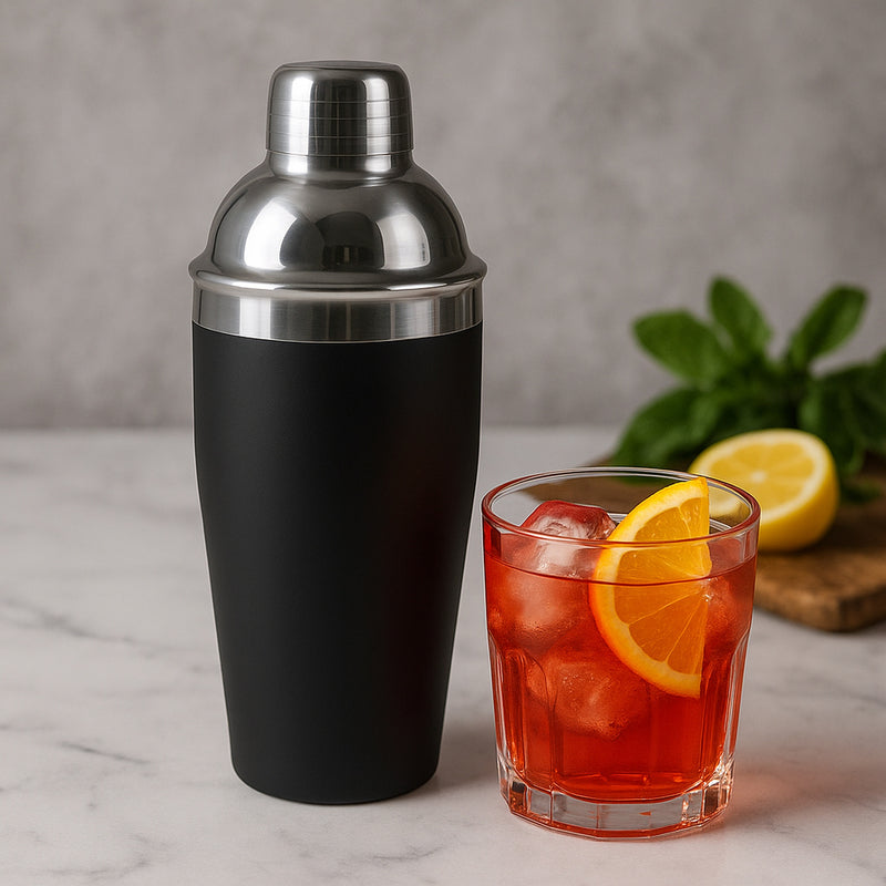 BAR BUTLER COCKTAIL SHAKER SOFT TOUCH FINISH BLACK, 750ML