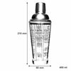 BAR BUTLER COCKTAIL SHAKER WITH 6 RECIPE MEASURES GLASS & ST STEEL, 400ML