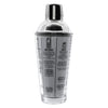 BAR BUTLER COCKTAIL SHAKER WITH 6 RECIPE MEASURES GLASS & ST STEEL, 400ML (85MM DIAX215MM)