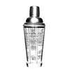 BAR BUTLER COCKTAIL SHAKER WITH 6 RECIPE MEASURES GLASS & ST STEEL, 400ML