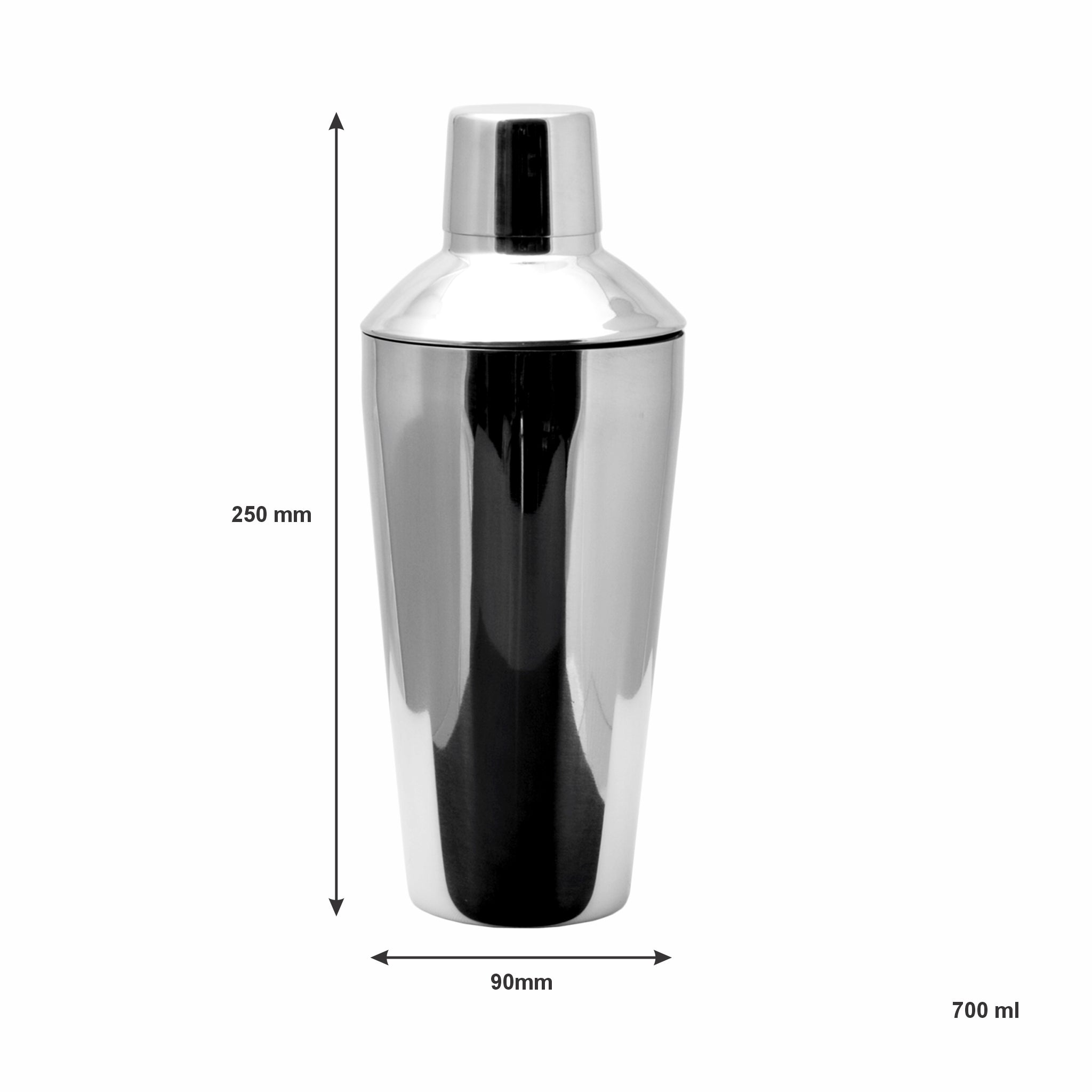 BAR BUTLER COCKTAIL SHAKER TAPERED ST STEEL, 700ML