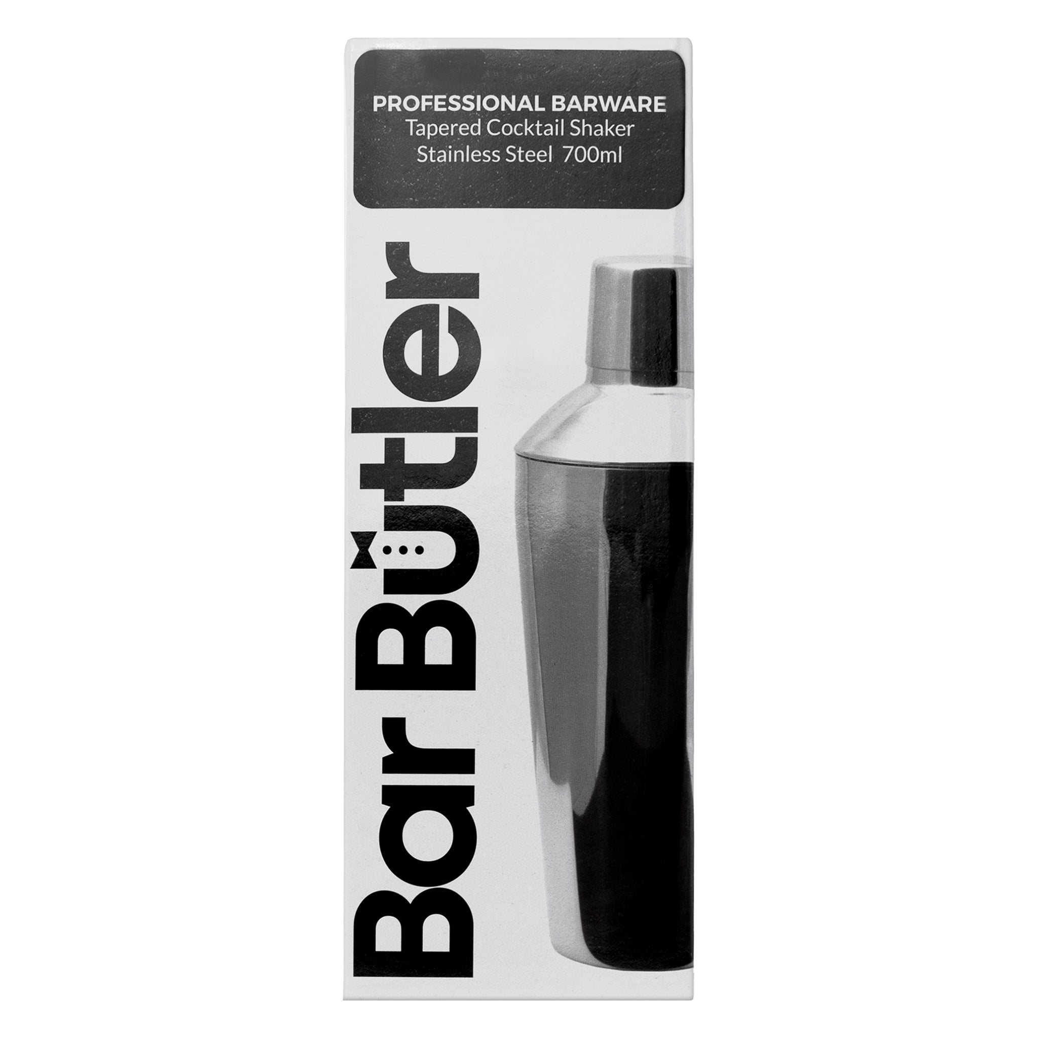 BAR BUTLER COCKTAIL SHAKER TAPERED ST STEEL, 700ML