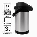 REGENT VACUUM AIRPOT DOUBLE WALL PUMP ACTION ST STEEL, (3LT)