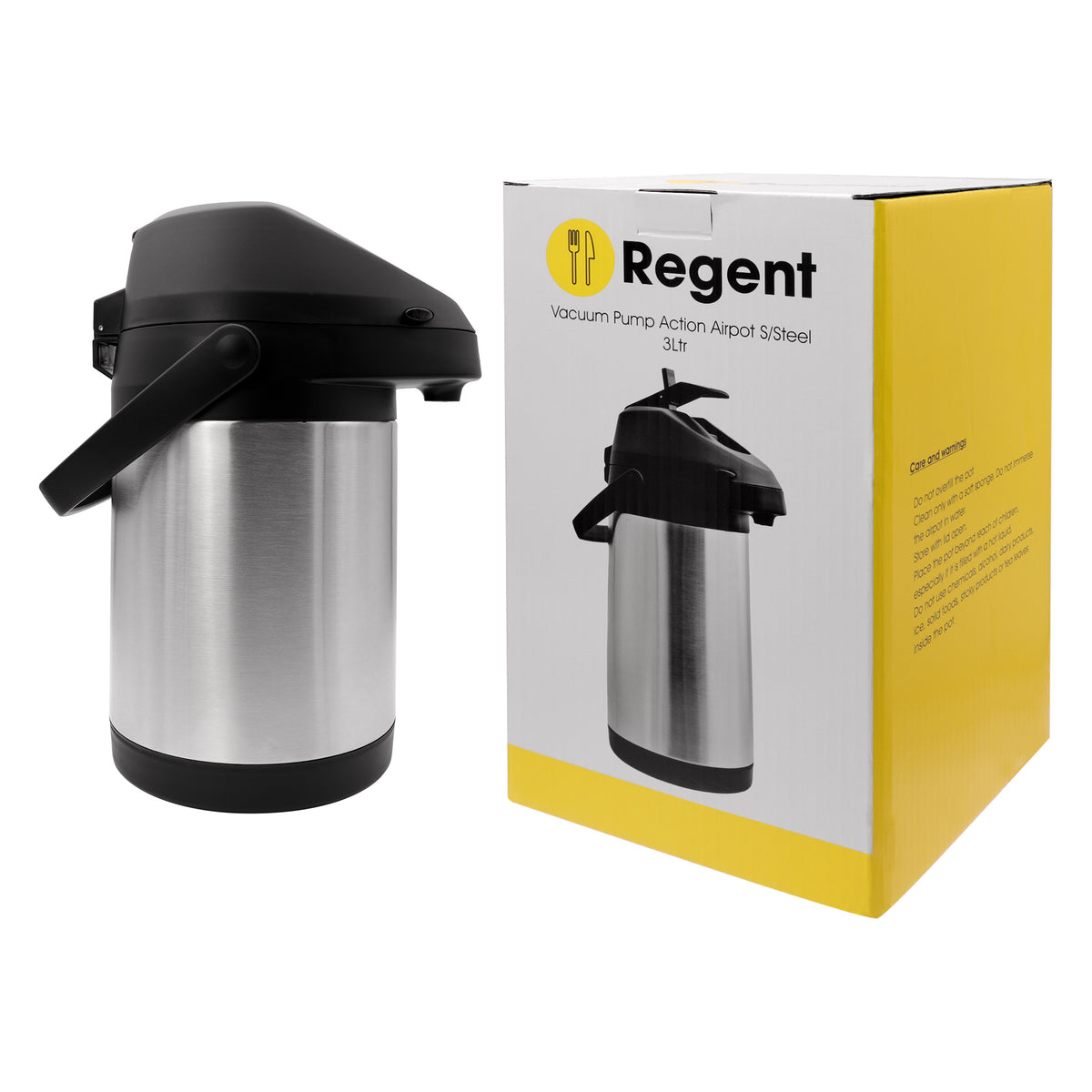 REGENT VACUUM AIRPOT DOUBLE WALL PUMP ACTION ST STEEL, 3L