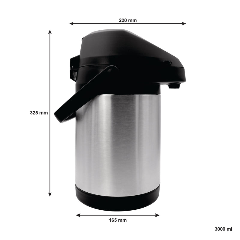 REGENT VACUUM AIRPOT DOUBLE WALL PUMP ACTION ST STEEL, (3LT)