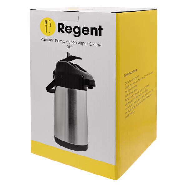 REGENT VACUUM AIRPOT DOUBLE WALL PUMP ACTION ST STEEL, (3LT)