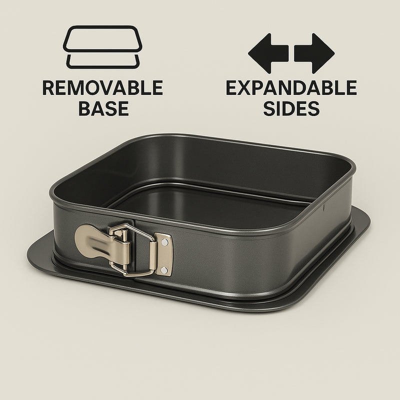 REGENT BAKEWARE SPRINGFORM SQUARE NON STICK CAKE PAN, (280X280X65MM)