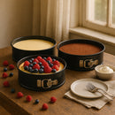 REGENT BAKEWARE SPRINGFORM ROUND NON STICK CAKE PANS 3PC SET, (240/260/280MM DIA x 70MM)
