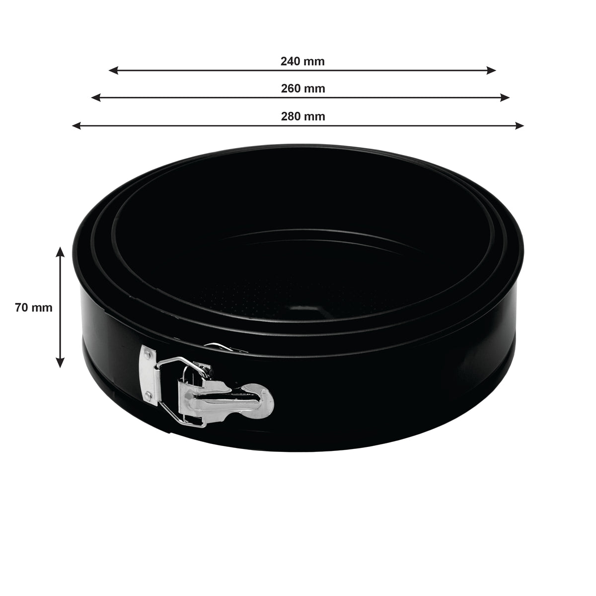 REGENT BAKEWARE SPRINGFORM ROUND NON STICK CAKE PANS 3PK, 240 l 260 l 280MM DIAX70MM