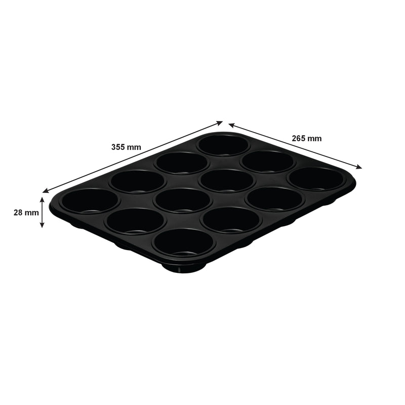 REGENT BAKEWARE MUFFIN PAN 12 CUP, (355X265X28MM)