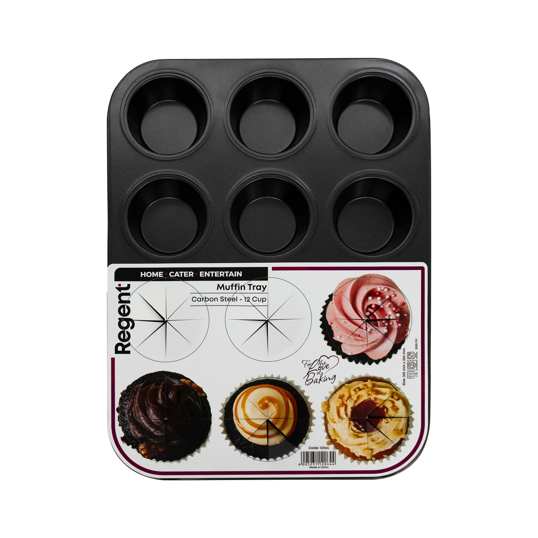 REGENT BAKEWARE MUFFIN PAN 12 CUP, 355X265MM