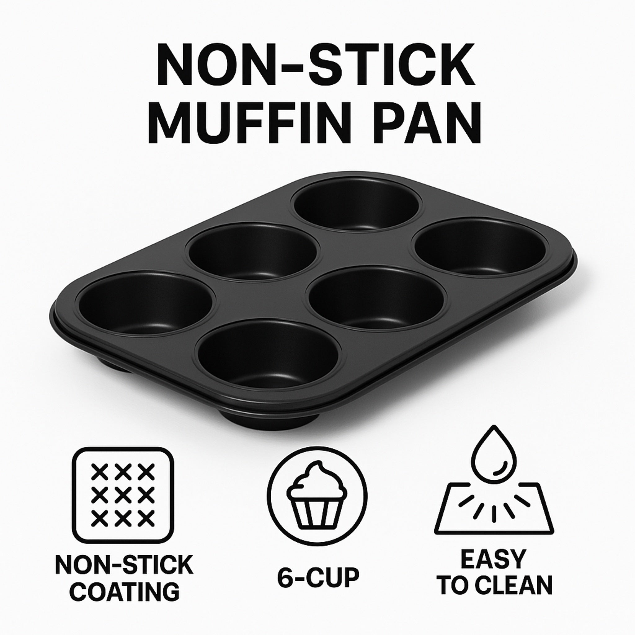 REGENT BAKEWARE MUFFIN PAN 6 CUP, 265X185MM