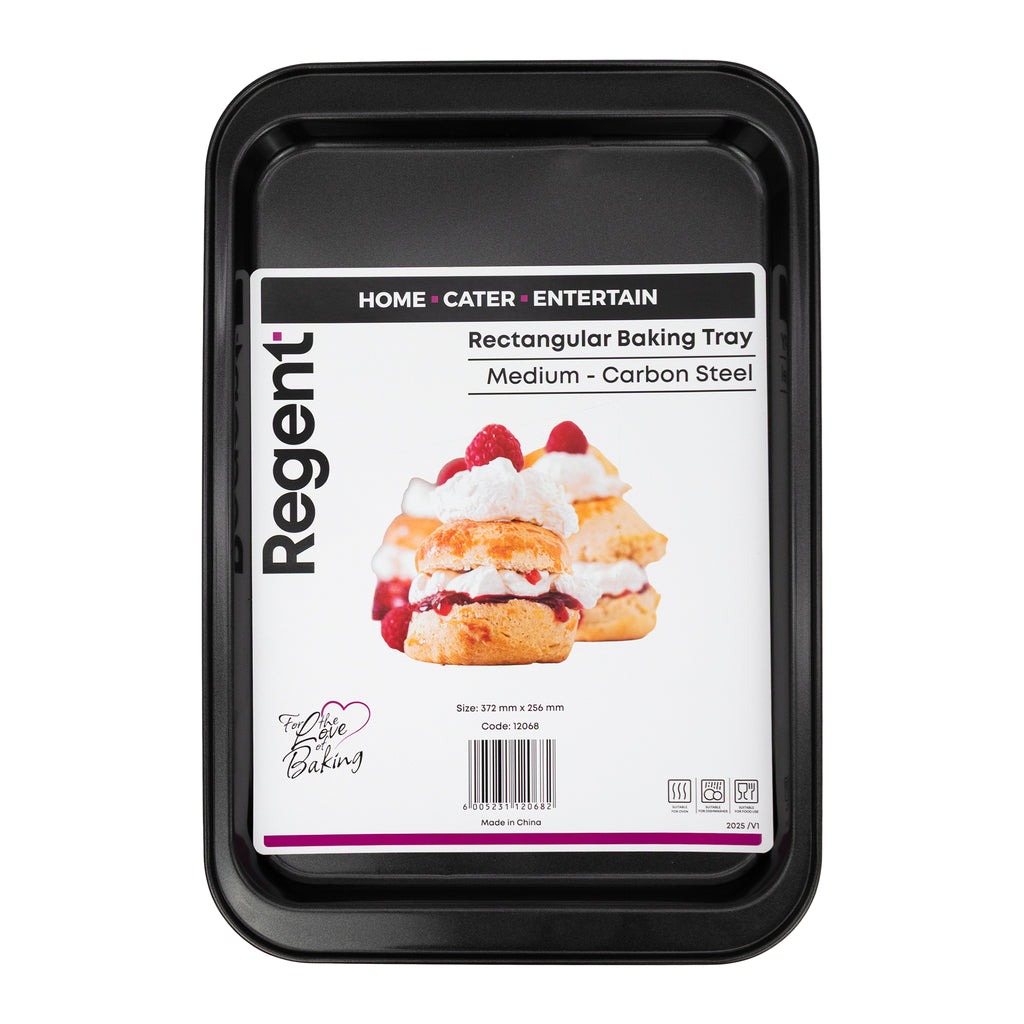REGENT BAKEWARE BAKING TRAY RECT. MEDIUM, 372X256MM
