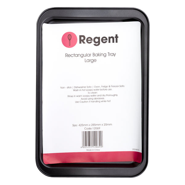 REGENT BAKEWARE BAKING TRAY RECT. LARGE, (425X290X25MM)