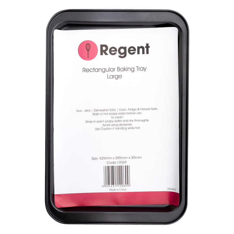 REGENT BAKEWARE BAKING TRAY RECT. LARGE, (425X290X25MM)