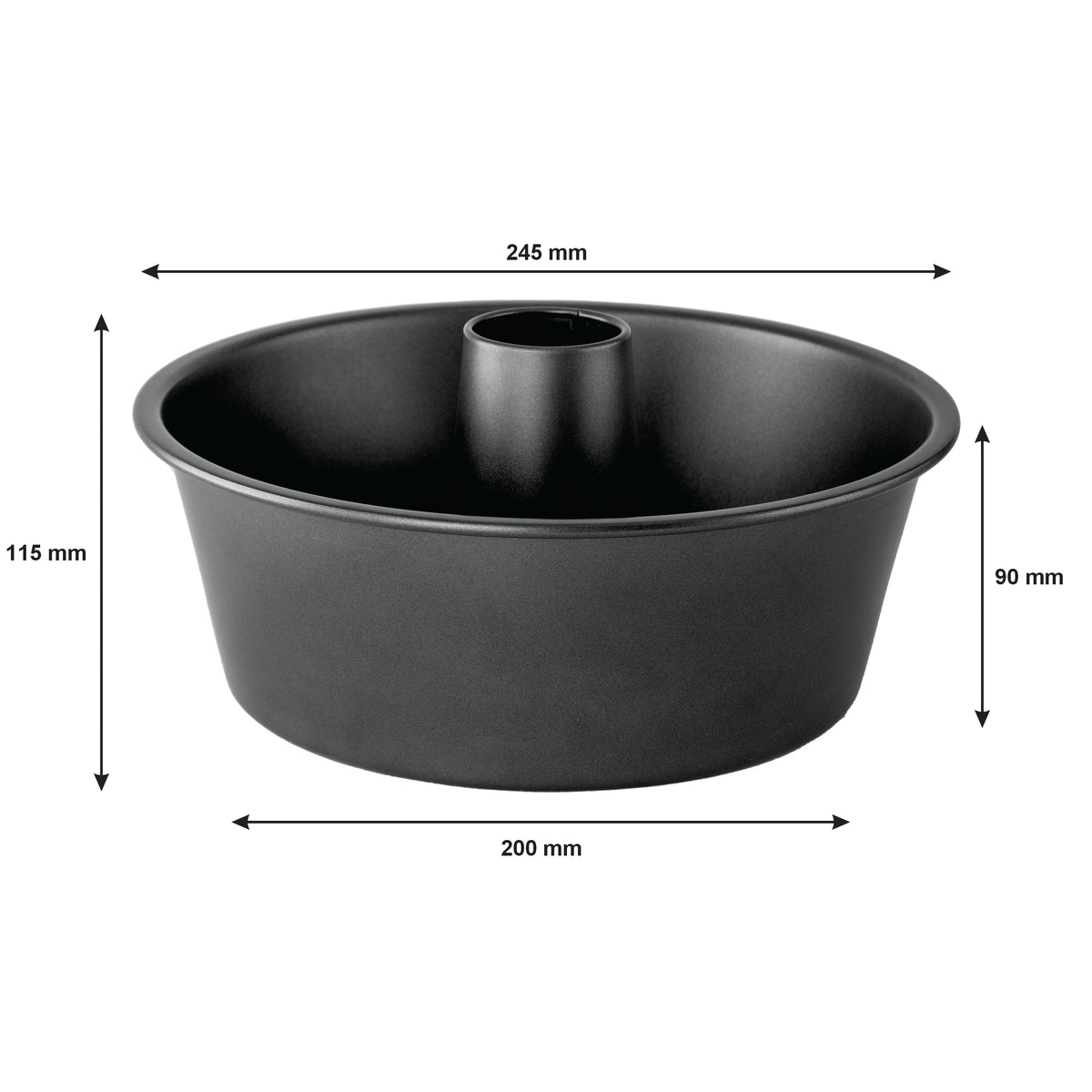 REGENT BAKEWARE CHIFFON CAKE PAN NON STICK WITH REMOVEABLE BASE, 245MM DIA