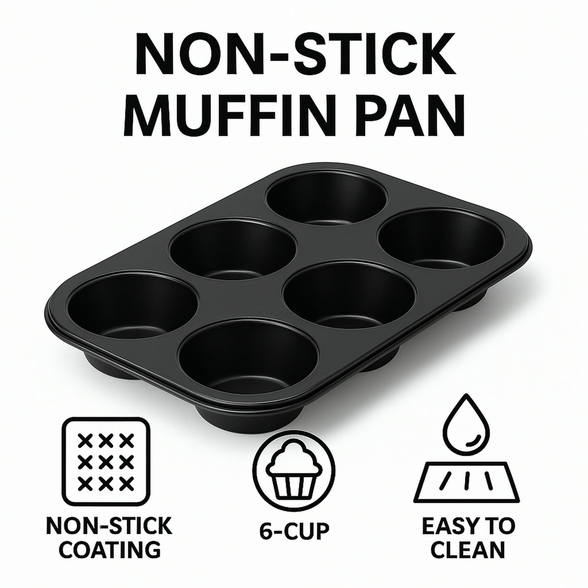 REGENT BAKEWARE JUMBO MUFFIN PAN 6 CUP, 320X215MM
