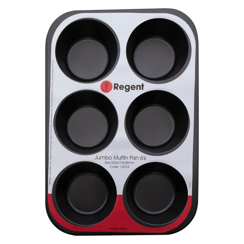 REGENT BAKEWARE JUMBO MUFFIN PAN 6 CUP, (320X215X38MM)