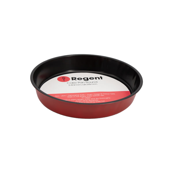 REGENT BAKEWARE CAKE PAN ROUND RED, (240MM DIAX38MM)