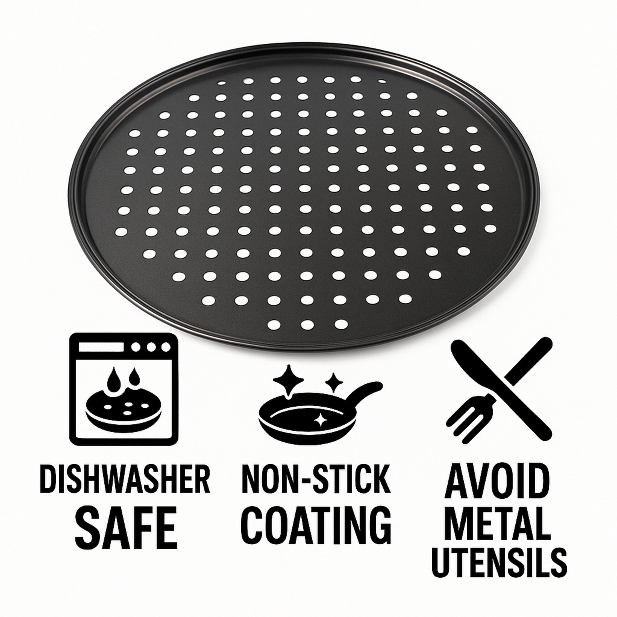 REGENT BAKEWARE PIZZA CRISPING PAN CARBON STEEL NON STICK COATED, 325MM DIA