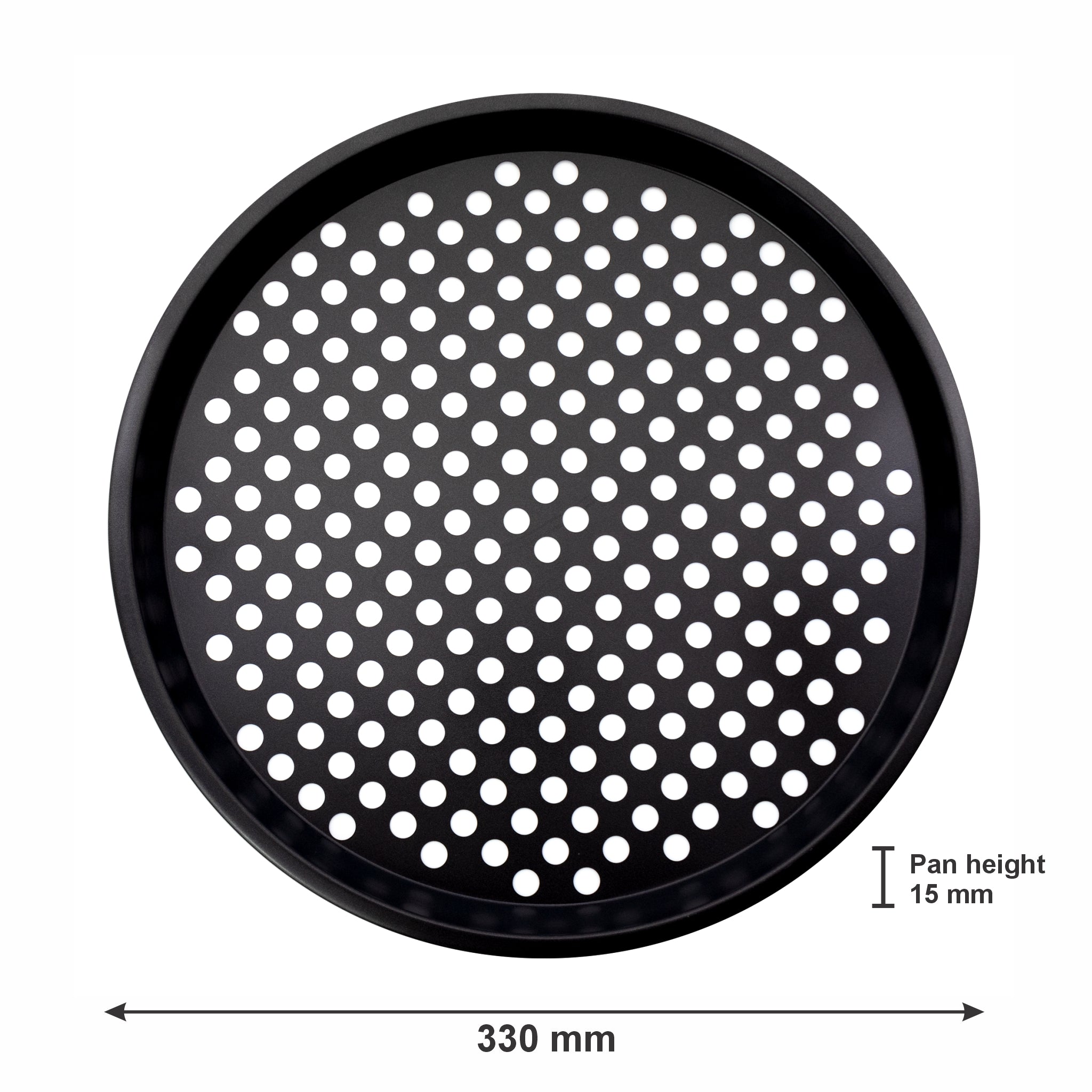 REGENT BAKEWARE PIZZA CRISPING PAN CARBON STEEL NON STICK COATED, 325MM DIA