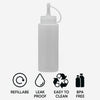 REGENT ROUND PLASTIC SAUCE BOTTLE WHITE 6PK, 250ML