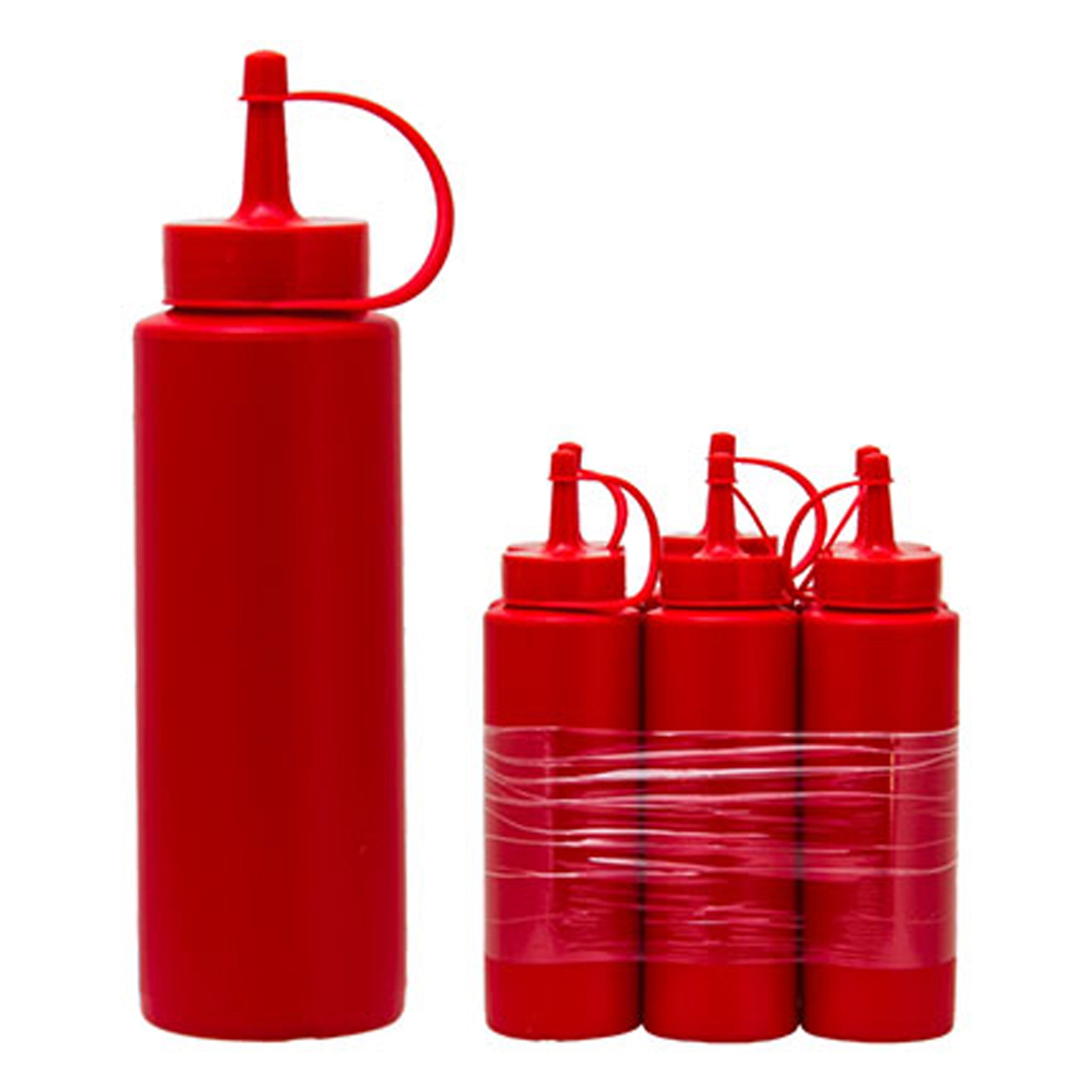 REGENT ROUND PLASTIC SAUCE BOTTLE RED 6PK, 250ML
