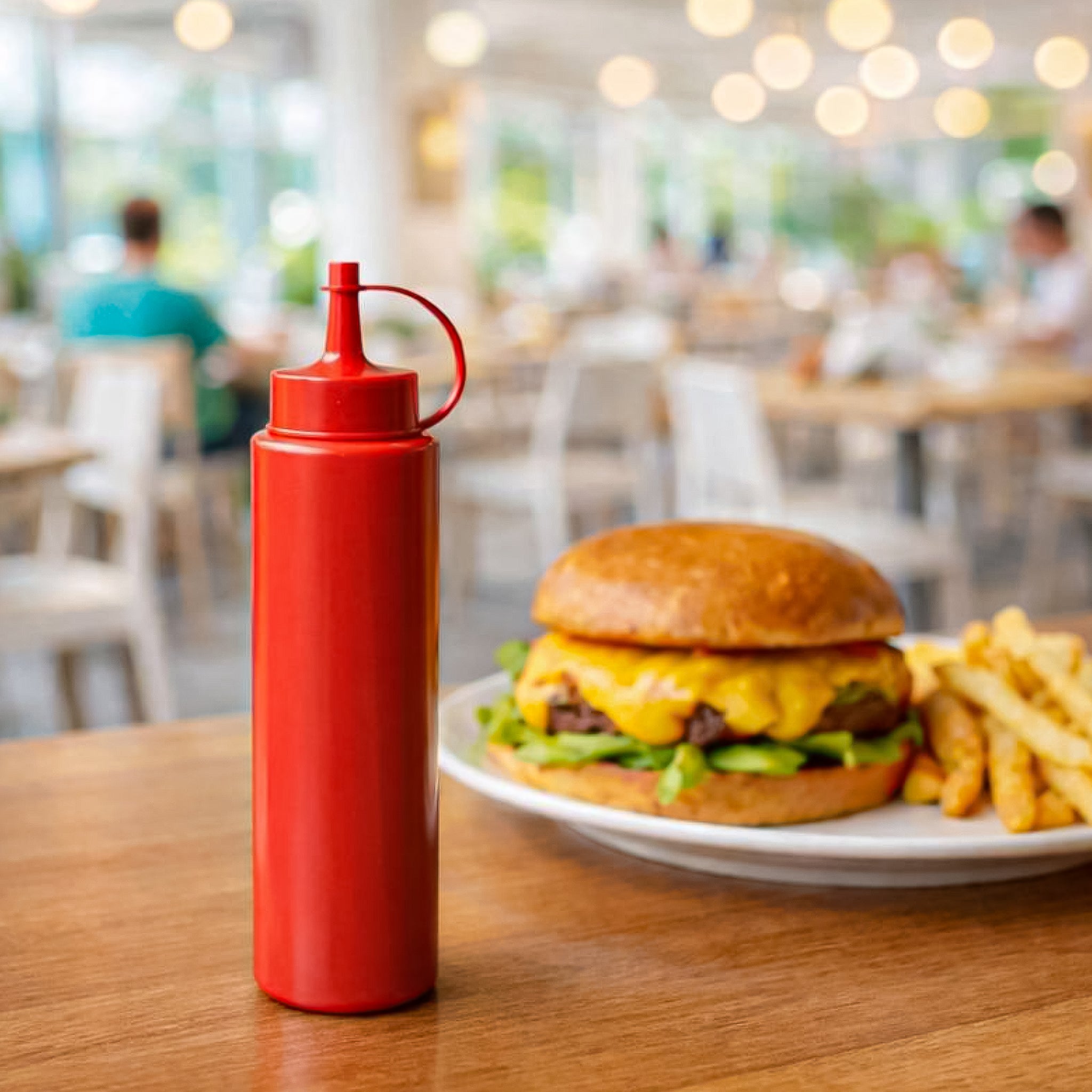 REGENT ROUND PLASTIC SAUCE BOTTLE RED 6PK, 250ML