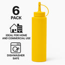 REGENT ROUND PLASTIC SAUCE BOTTLE YELLOW 6PK, 250ML